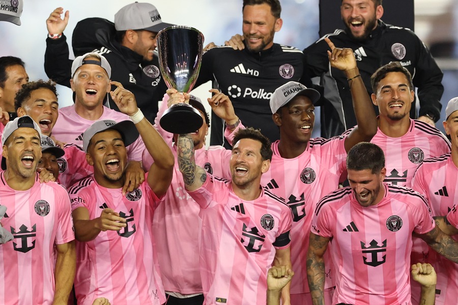Leo Messi celebra el título de la MLS en el Chase Stadium, anterior feudo del Inter Miami.